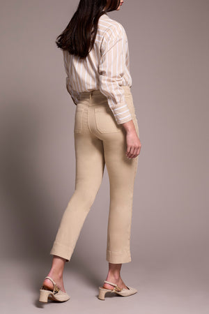 Tribal Fall 2025-2305O-2020W-Pull On Ankle Pant W/Side Leg Tape-Sand Stone - The Coach Pyramids