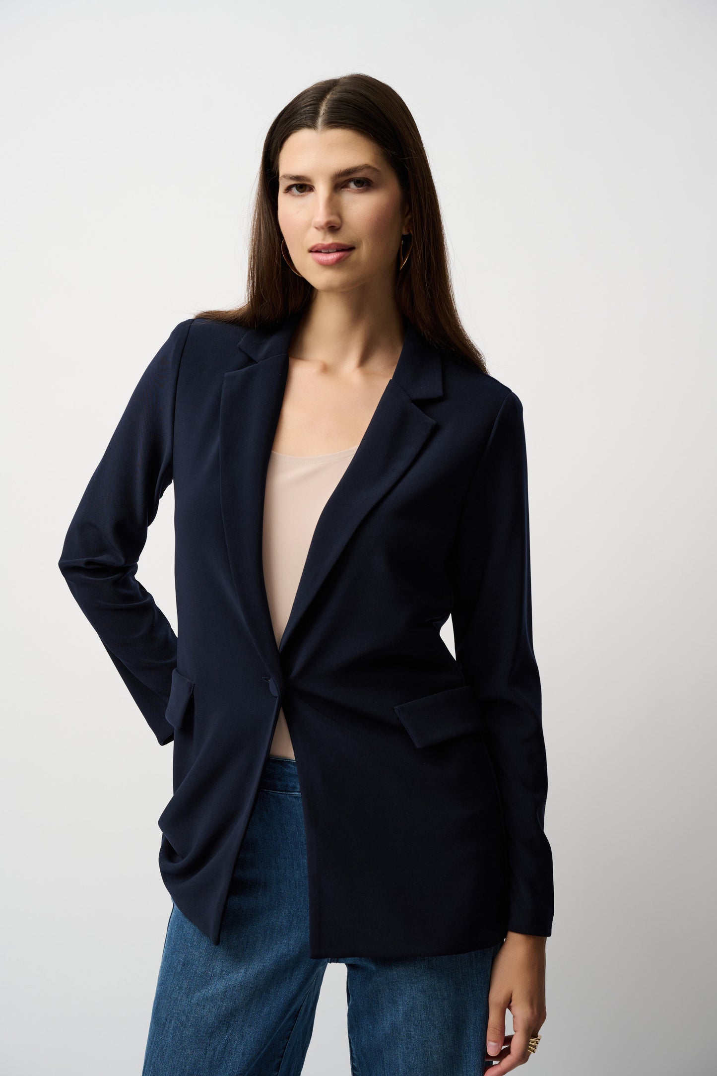 Joseph Ribkoff Blazer -231064S26 - 2166 Midnight - Navy - Essential -2026 - The Coach Pyramids