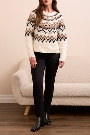 Tribal Fall 2025-2312O-3814-Long Sleeve Button Front Sweater Cardigan-Moon Stone - The Coach Pyramids