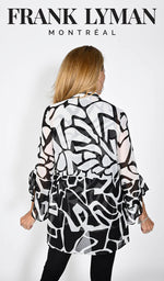 Frank Lyman-231399-Woven Cover Up-Black/Off White - The Coach Pyramids