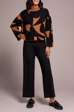 Tribal Fall 2025-2315O-8277-Long Sleeve Mock Neck Sweater W/Pocket-Bran - The Coach Pyramids