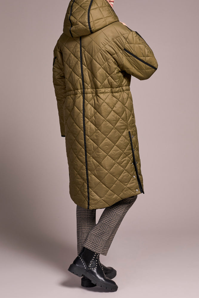 Tribal Fall 2025-2316O-8314-Long Sleeve Front Reverse Puffer Jacket W/Hood-Ivy - The Coach Pyramids
