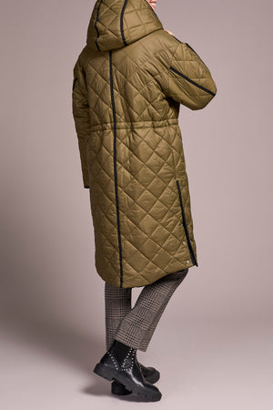 Tribal Fall 2025-2316O-8314-Long Sleeve Front Reverse Puffer Jacket W/Hood-Ivy - The Coach Pyramids