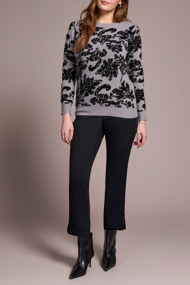 Tribal Fall 2025-2318O-8273-Long Sleeve Crew Neck Sweater-Grey Mix - The Coach Pyramids