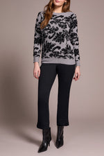 Tribal Fall 2025-2318O-8273-Long Sleeve Crew Neck Sweater-Grey Mix - The Coach Pyramids