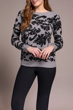 Tribal Fall 2025-2318O-8273-Long Sleeve Crew Neck Sweater-Grey Mix - The Coach Pyramids
