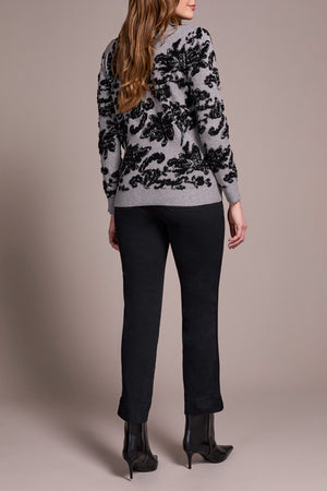 Tribal Fall 2025-2318O-8273-Long Sleeve Crew Neck Sweater-Grey Mix - The Coach Pyramids