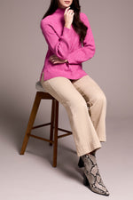 Tribal Fall 2025-2322O-3590-Long Sleeve Mock Neck Sweater-Cameo - The Coach Pyramids