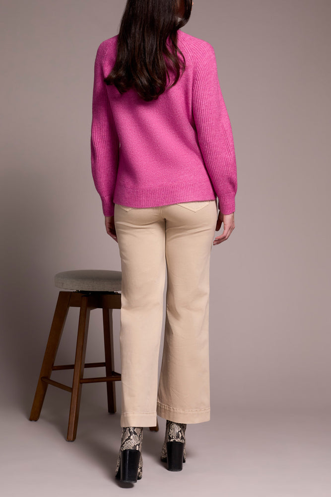 Tribal Fall 2025-2322O-3590-Long Sleeve Mock Neck Sweater-Cameo - The Coach Pyramids