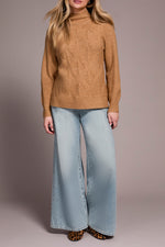 Tribal Fall 2025-2322O-3590-Long Sleeve Mock Neck Sweater-Ice Latte - The Coach Pyramids