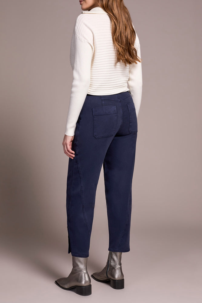 Tribal Fall 2025-2323O-8298-Ankle Pant W/Button Vent-Sapphire - The Coach Pyramids