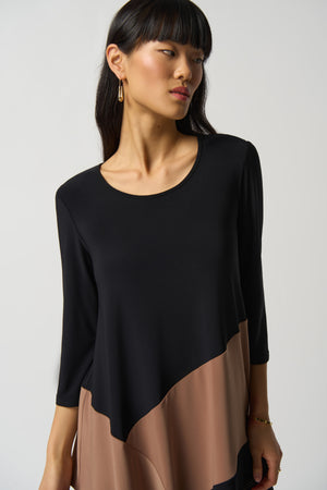 Joseph Ribkoff Fall 2023-233057-Tunic- Black/Avocado - The Coach Pyramids