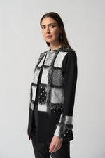 Joseph Ribkoff Fall 2023-233062-Coat-Black/Grey - The Coach Pyramids