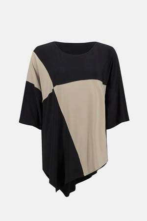 Joseph Ribkoff Fall 2023-233078-Tunic-Black/Nutmeg - The Coach Pyramids