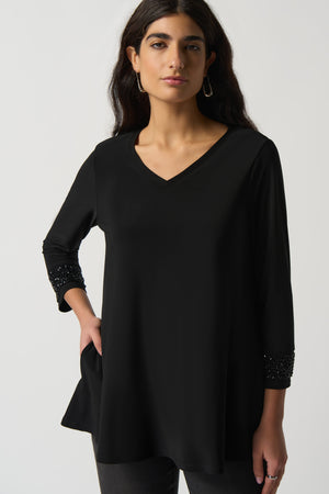 Joseph Ribkoff Fall 2023-233079-Tunic-Black - The Coach Pyramids