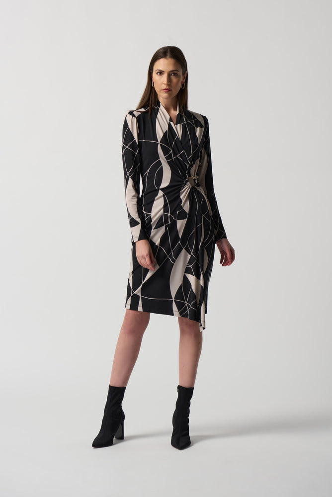 Joseph Ribkoff Fall 2023-233104-Dress-Black/Moonstone - The Coach Pyramids