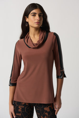 Joseph Ribkoff Fall 2023-233107-Tunic- Toffee - The Coach Pyramids