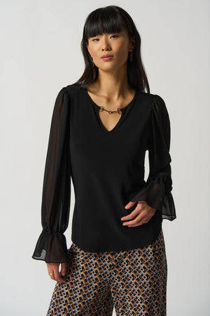 Joseph Ribkoff Spring  2024 -233111-Top-Black - The Coach Pyramids