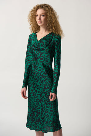 Joseph Ribkoff Fall 2023-233115-Dress-Black/Green - The Coach Pyramids