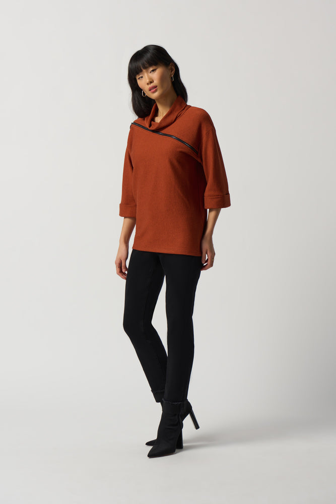 Joseph Ribkoff Fall 2023-233126-Top-Tandoori/Black - The Coach Pyramids