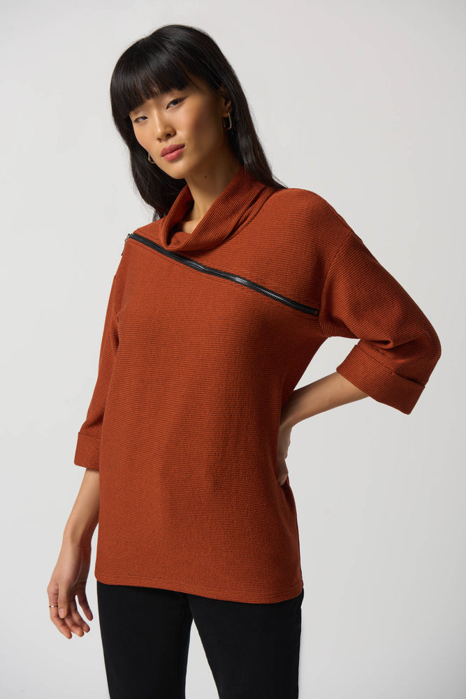 Joseph Ribkoff Fall 2023-233126-Top-Tandoori/Black - The Coach Pyramids