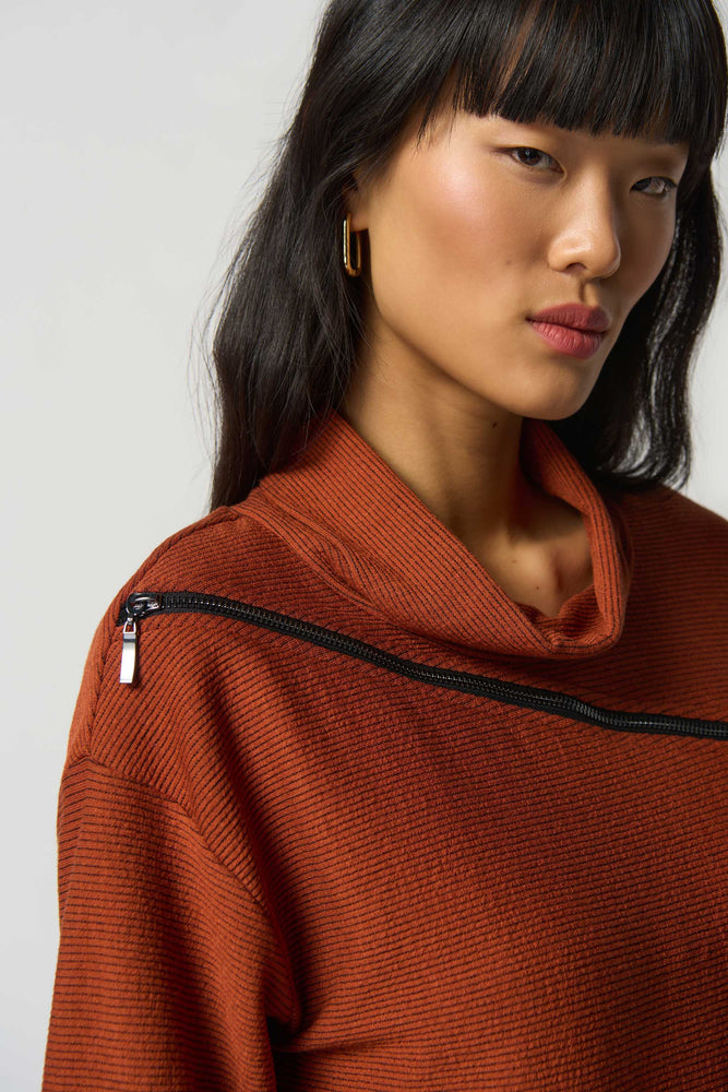 Joseph Ribkoff Fall 2023-233126-Top-Tandoori/Black - The Coach Pyramids