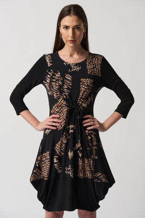 Joseph Ribkoff Fall 2023-233152-Dress- Black/Multi - The Coach Pyramids