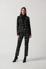 Joseph Ribkoff Fall 2023-233218-Jacket-Black Multi - The Coach Pyramids