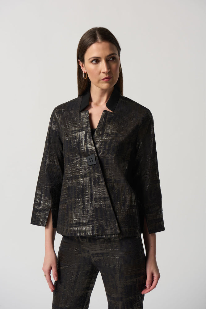 Joseph Ribkoff Fall 2023-233232-Jacket-Black/Gold - The Coach Pyramids