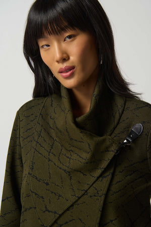 Joseph Ribkoff Fall 2023-233241-Coat-Olive/Black - The Coach Pyramids