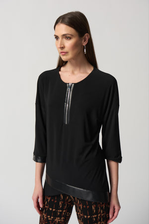 Joseph Ribkoff Fall 2023-233264-Top-Black - The Coach Pyramids