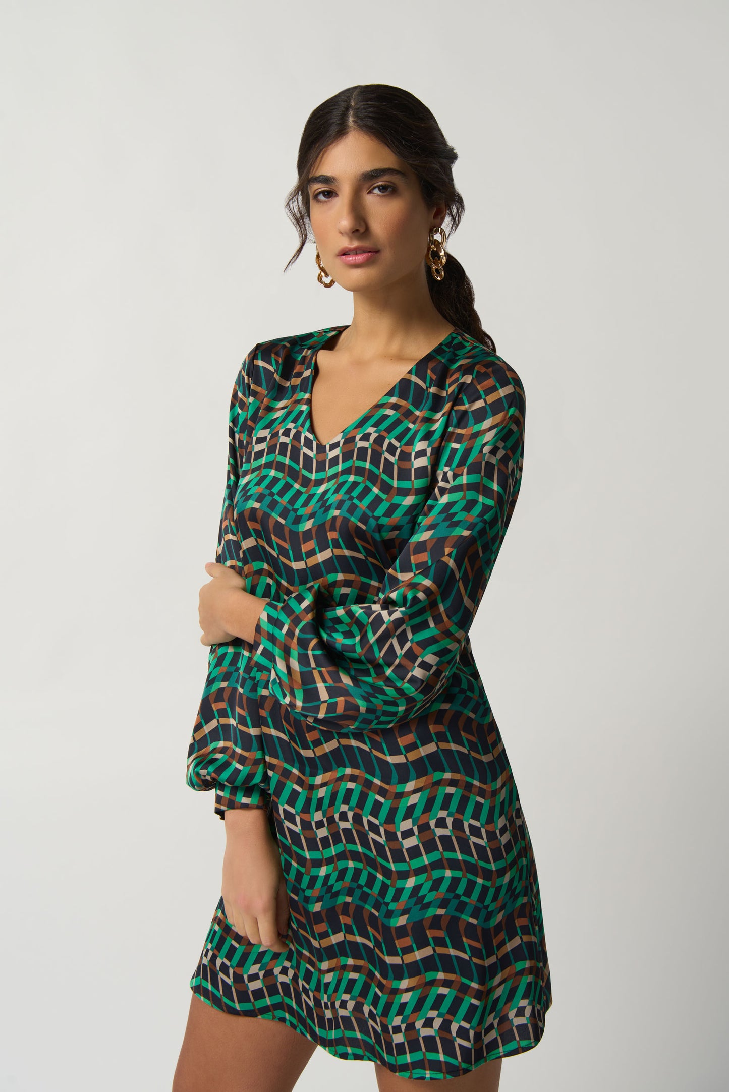 
                  
                    Joseph Ribkoff Fall 2023-233272-Dress-Black/Multi - The Coach Pyramids
                  
                