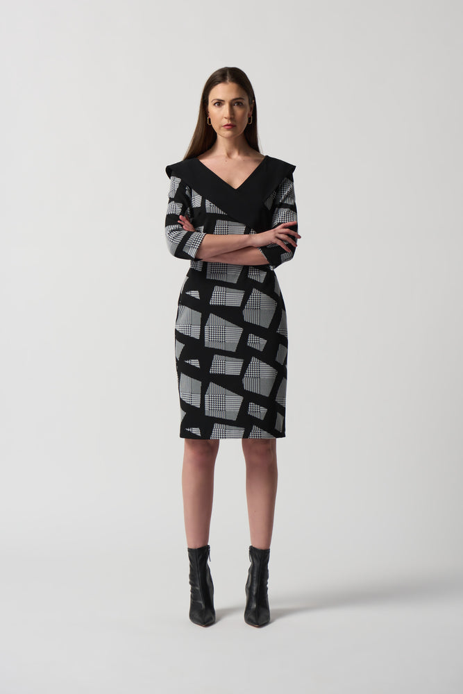 Joseph Ribkoff Fall 2023-233295-Dress-Black/White - The Coach Pyramids