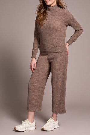 Tribal Fall 2025-2332O-8324-Long Sleeve Mock Neck Top-Fossil - The Coach Pyramids