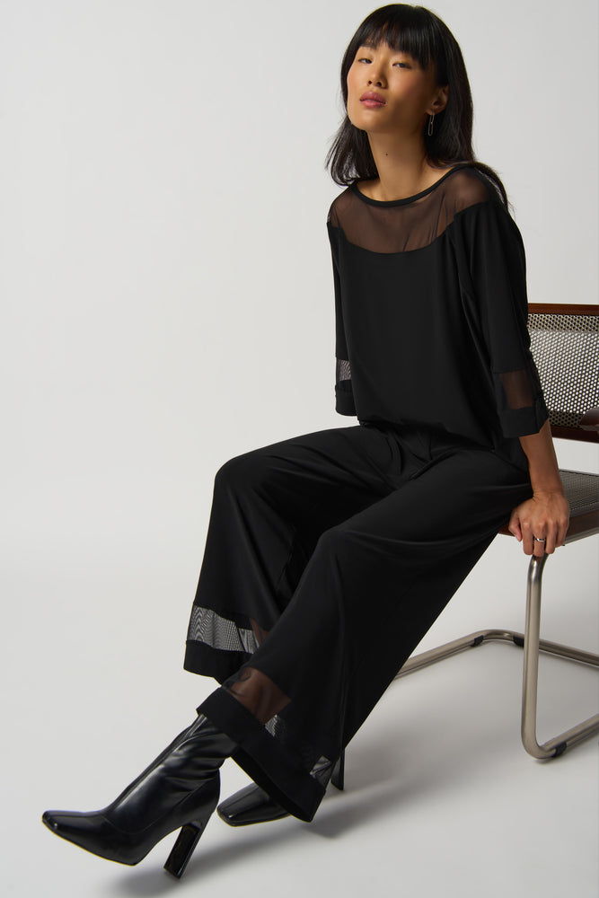 Joseph Ribkoff Fall 2023-233302-Jumpsuit- Black | The Coach Pyramids