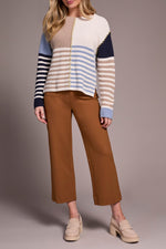 Tribal Fall 2025-2338O-8077-Long Sleeve Boat Neck Sweater-Sand Stone - The Coach Pyramids
