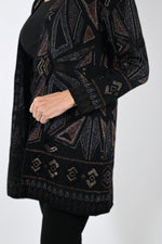 Frank Lyman Fall/Winter 2023 -233904U-Knit Cover Up-Black/Rust - The Coach Pyramids