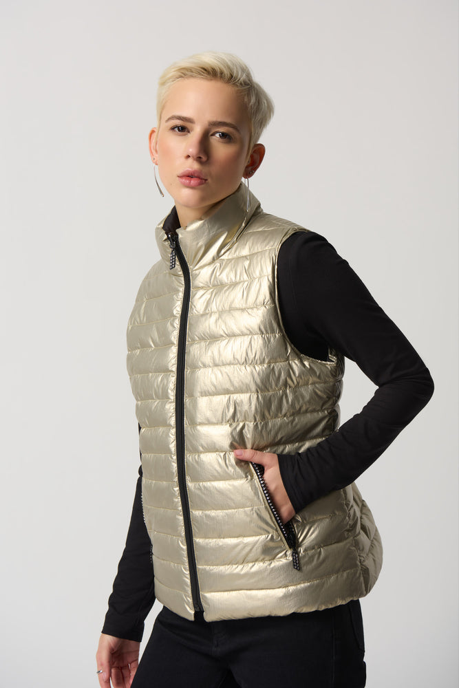 Joseph Ribkoff Fall 2023-233966- Vest -Gold/Black - The Coach Pyramids