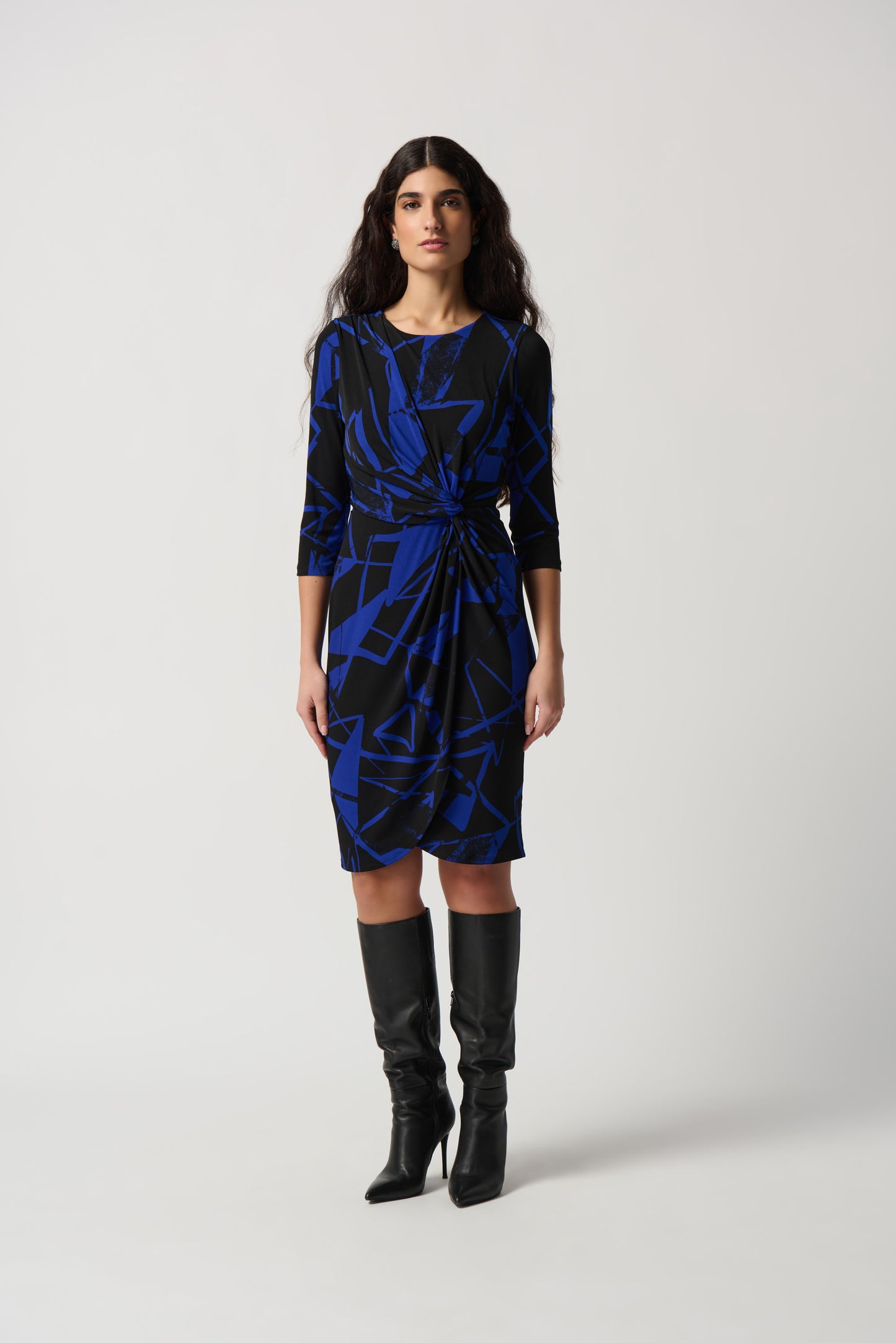 Joseph Ribkoff Winter  2023 -234059-Dress-Black/Royal Sapphire - The Coach Pyramids