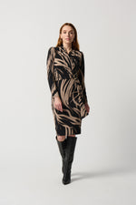 Joseph Ribkoff Winter  2023 -234123-Dress -Black/Latte - The Coach Pyramids