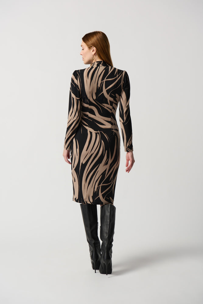 Joseph Ribkoff Winter  2023 -234123-Dress -Black/Latte - The Coach Pyramids