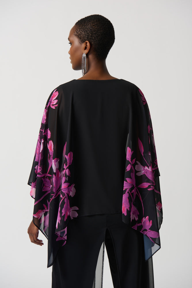 Joseph Ribkoff Winter  2023 - 234199 -Top -Black/Pink - The Coach Pyramids