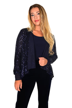 Navy sequin cardigan sale