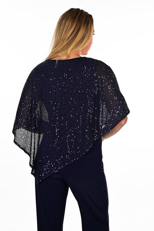 Frank Lyman Fall/Winter 2023 -234242-Knit Top-Navy - The Coach Pyramids