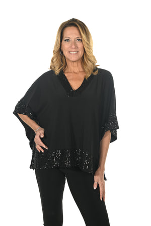 Frank Lyman Fall/Winter 2023 -234243-Knit Top-Black - The Coach Pyramids