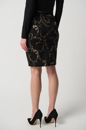 Joseph Ribkoff Winter  2023 -234296-Skirt-Black/Gold - The Coach Pyramids