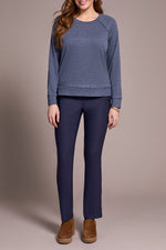 Tribal Fall 2025-2342O-8337-Long Sleeve Crew Neck Raglan Top-Sapphire - The Coach Pyramids