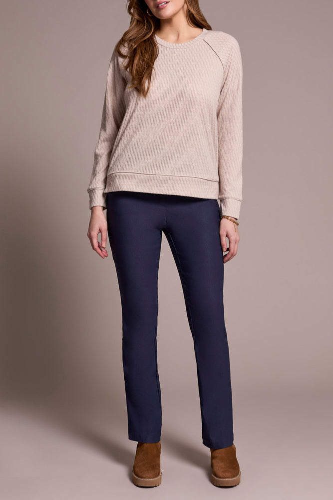 Tribal Fall 2025-2342O-8337-Long Sleeve Crew Neck Raglan Top-Sand Stone - The Coach Pyramids