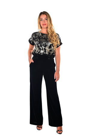 Frank Lyman Fall/Winter 2023 -234346-Knit Pant-Black - The Coach Pyramids