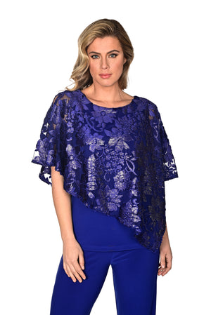 Frank Lyman Fall/Winter 2023 -234371-Knit Top-Royal - The Coach Pyramids